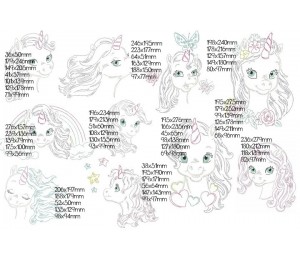 Stickdatei - Baby Unicorn LineArt 6